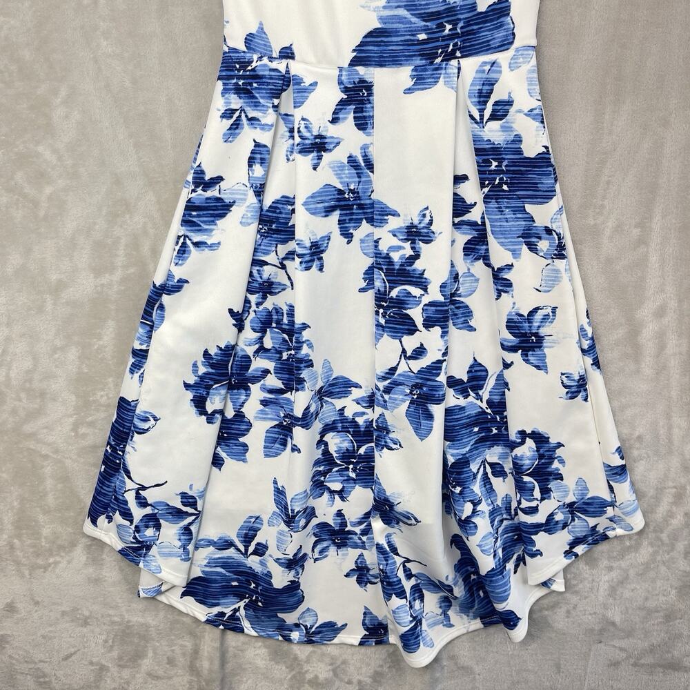 Belinda USA Blue Floral High Low Hem Babydoll Dress Small Cottagecore Romantic - Picture 7 of 14